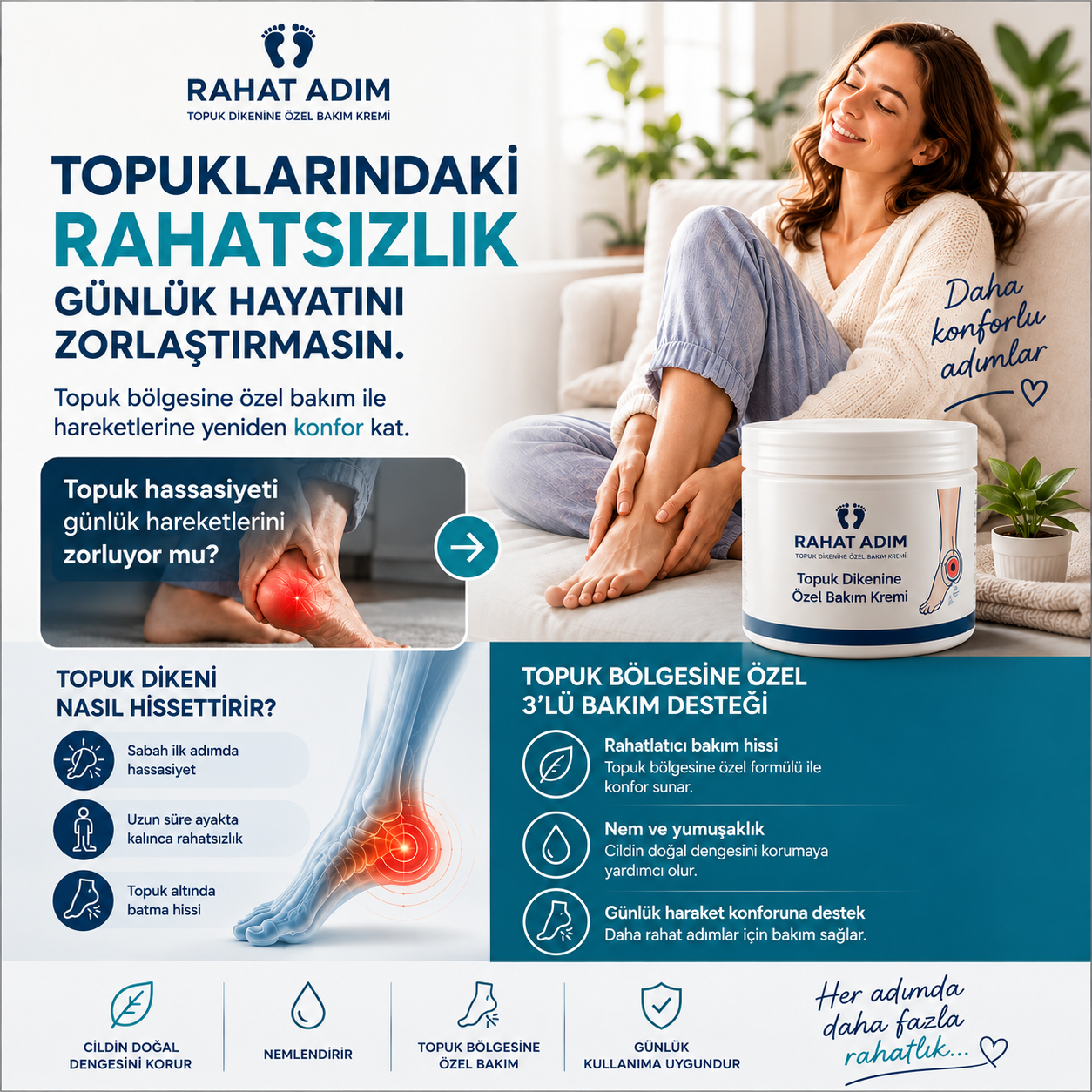 Rahat Adım Topuk Dikeni Kremi ve günlük bakım anlatımı